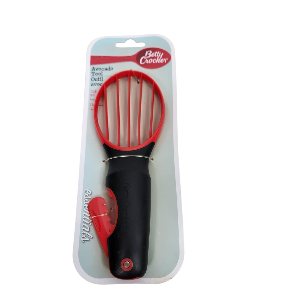 Betty Crocker Avocado Slicer Tool Red Black Soft Grip 3 In 1 Kitchen Gadget